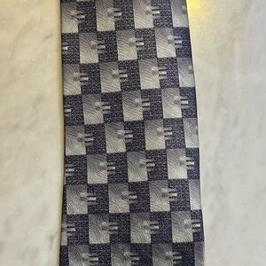 Sophisticated Black and Gray Checkered Men's Tie